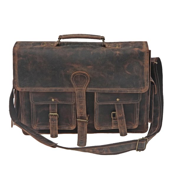 BLACK FRIDAY DEAL Leather Duffle Bag18 Inch Laptop Bag Travel Bag, Overnight… - Picture 1 of 5